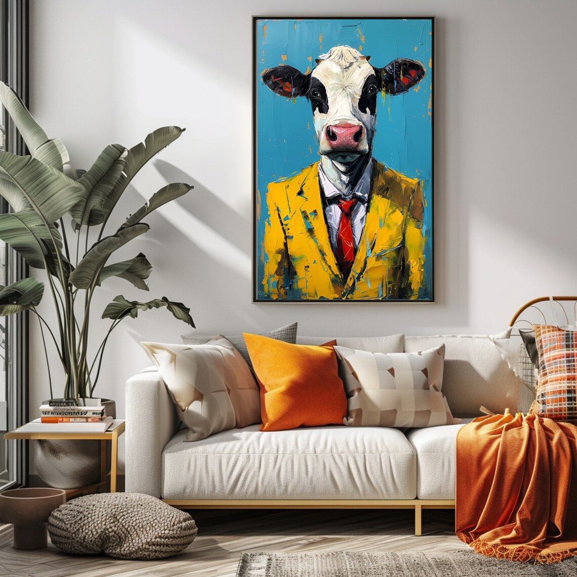 Whimsical Cow Farmhouse Animal Poster Print Decor - Image 3