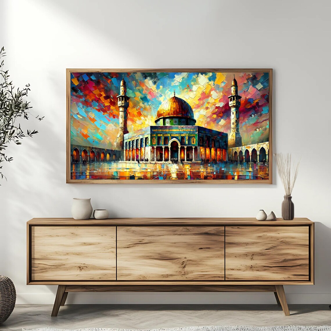 Dome of the Rock Jerusalem Golden Dome Minarets Vivid Holy Land Poster - Image 3