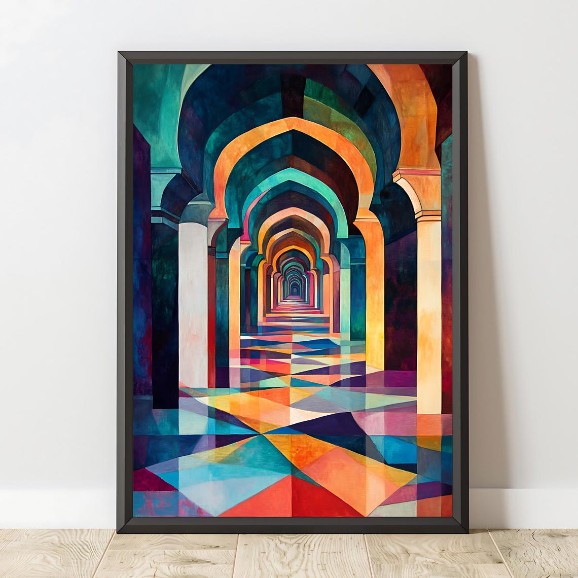 Moroccan Arches Print Vibrant Geometric Wall Art Islamic Architecture Decor - Image 2