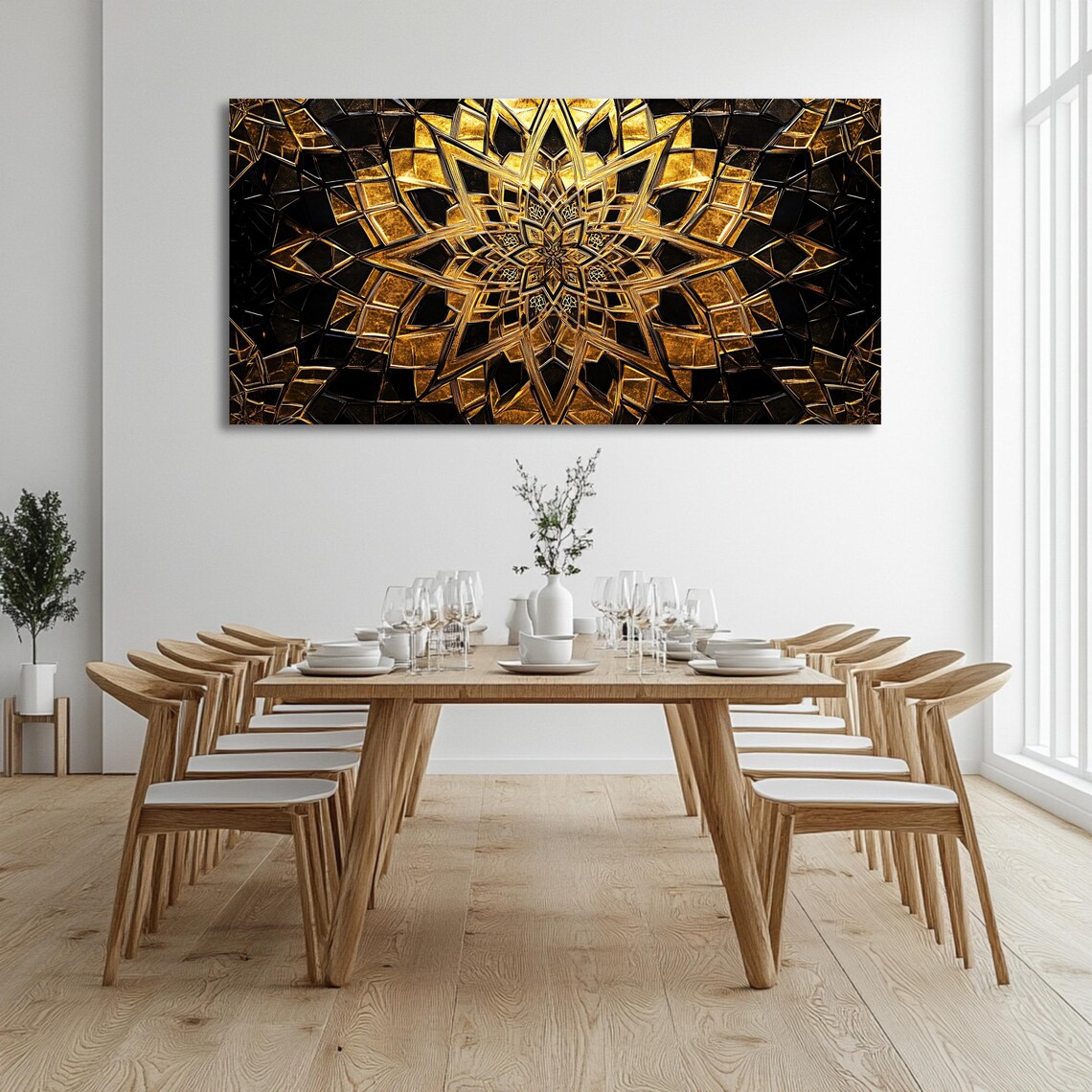 Islamic Geometric Wall Art, Gold Mandala - Image 3