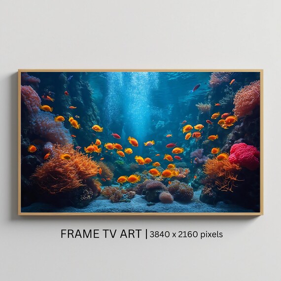 Frame Tv Art Coral Reef Vibrant Underwater Art For Frame Tv Abstract Tv Art Art