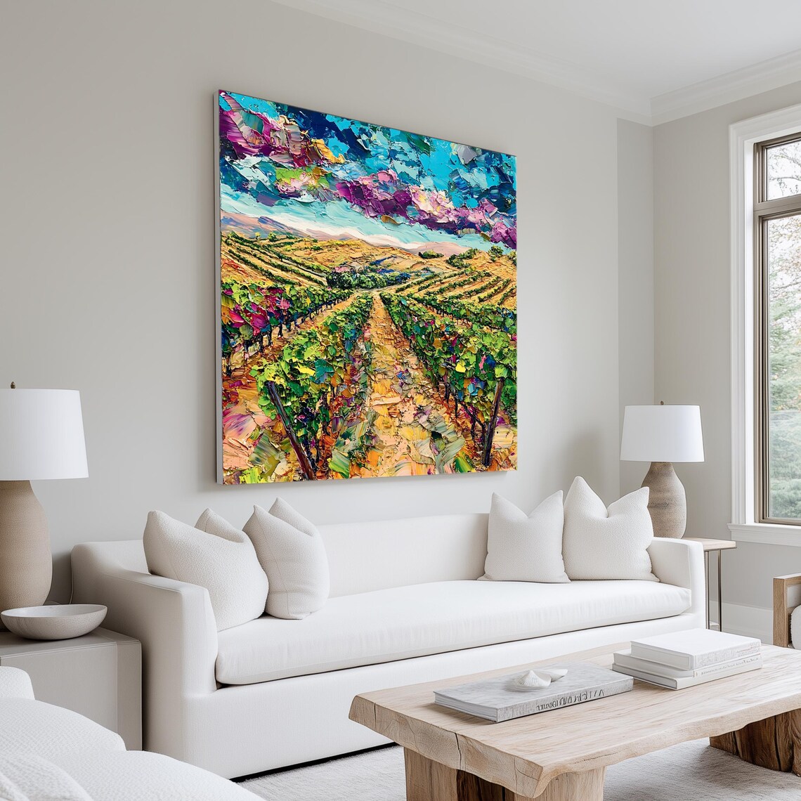 Vineyard Landscape, Modern Nature Artwork - Image 3