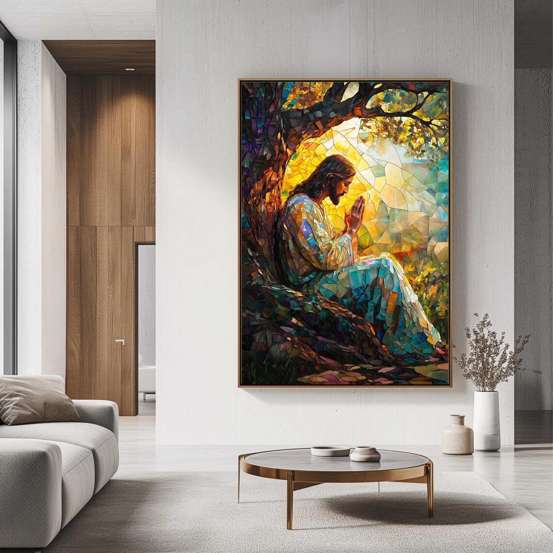 Jesus Stained Glass Art Print, Christian Decor - Image 3