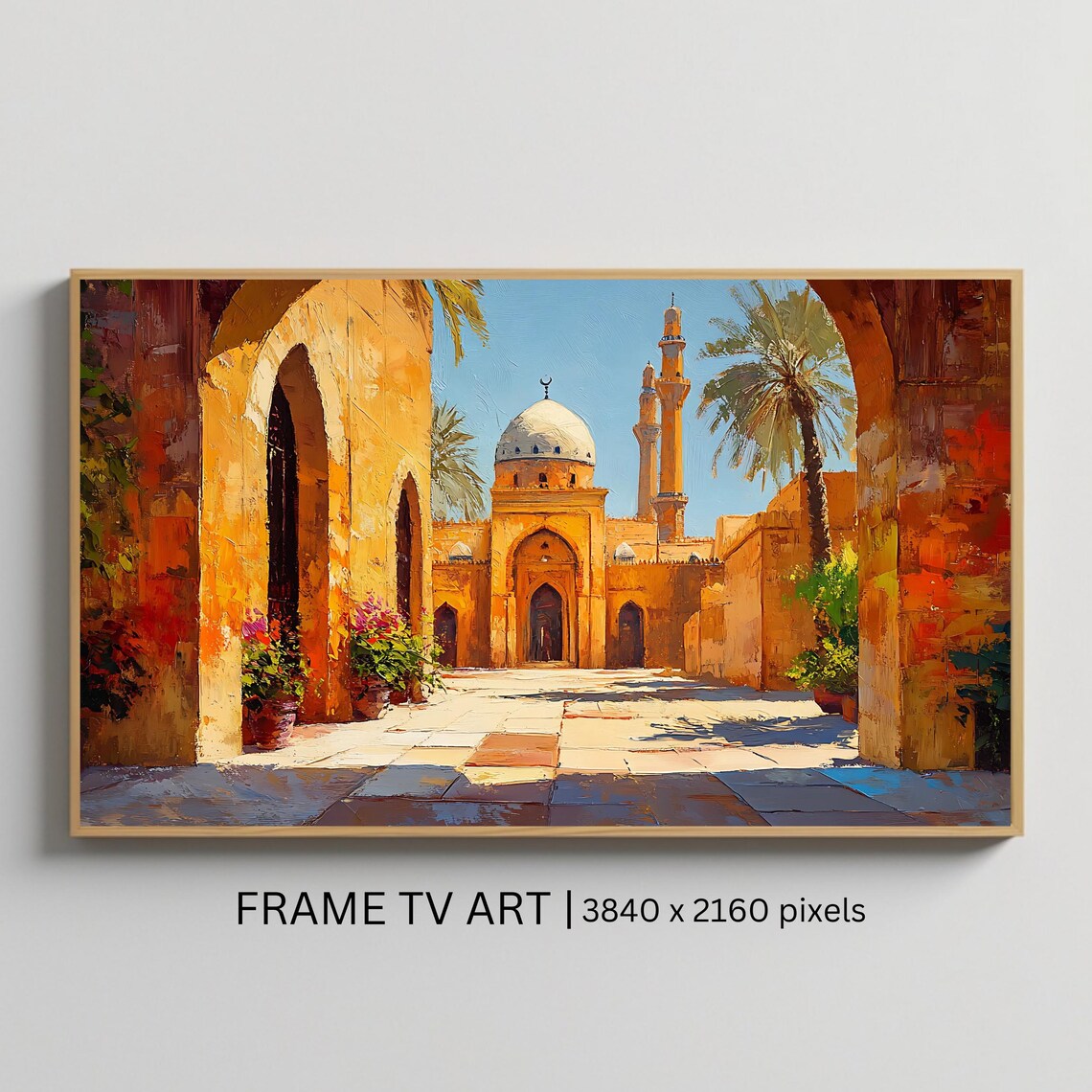 Moroccan Courtyard Art, Middle Eastern Wall Decor