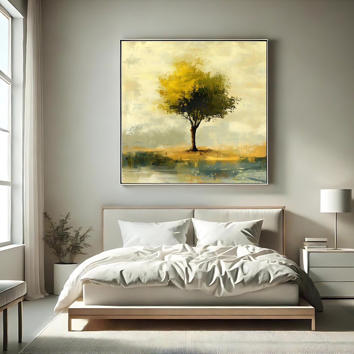 Vintage Tree Art Print, Neutral Landscape - Image 2