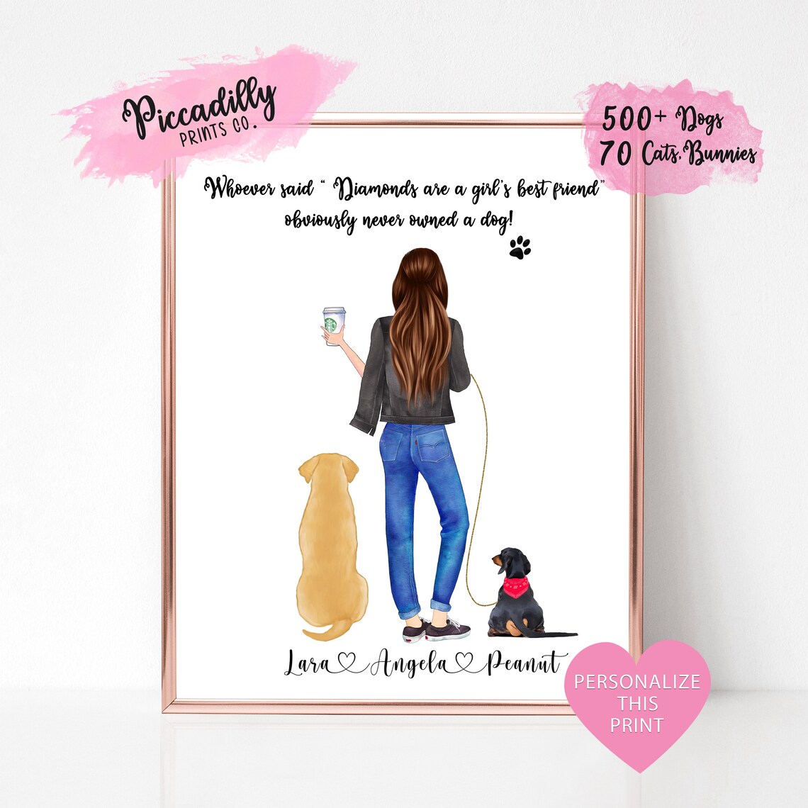 Personalized Dog Mum Cat Lovers Memorial Art Print