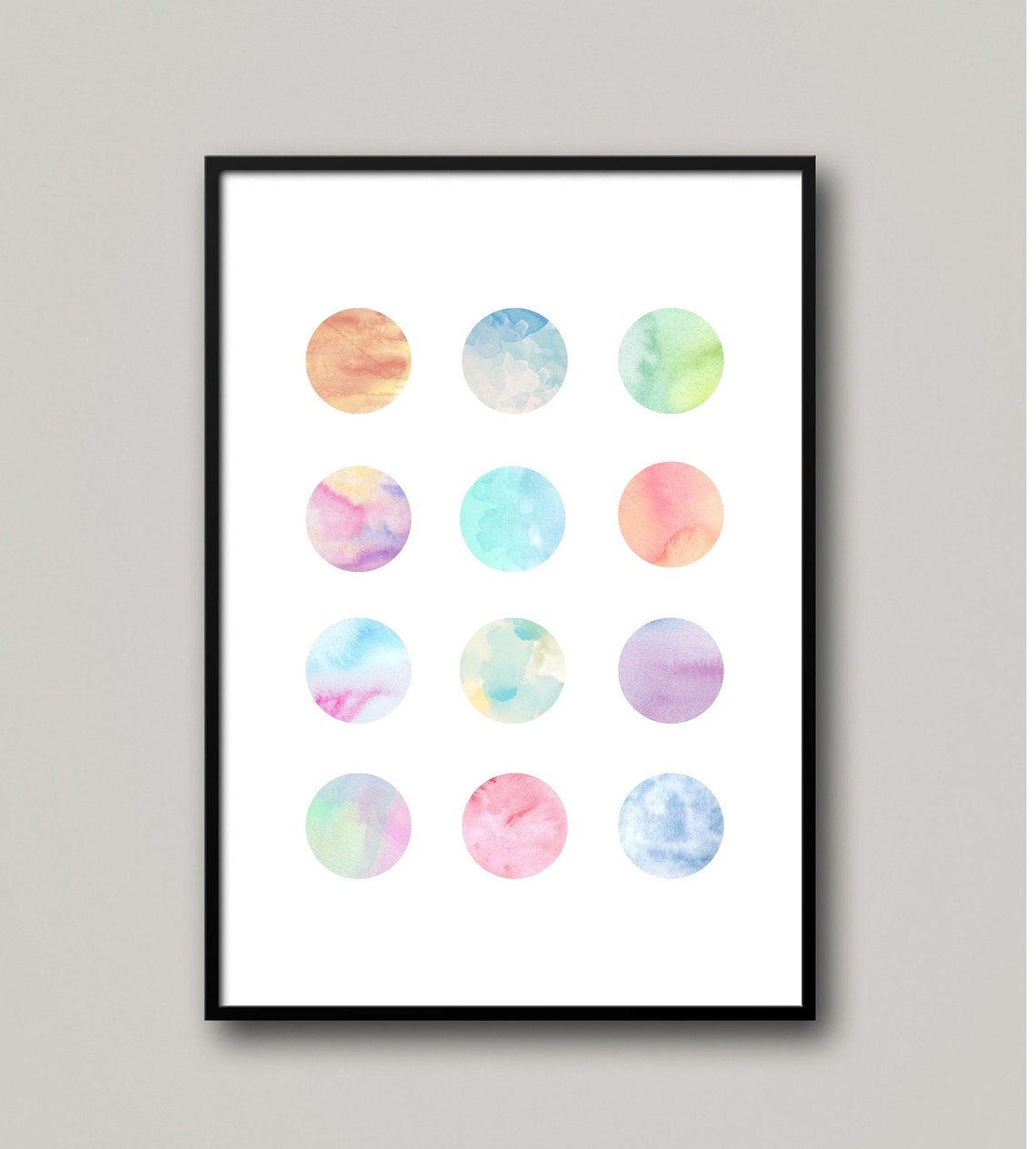 Pastel Watercolor Circles Minimalist Geometric Abstract Poster - Image 4