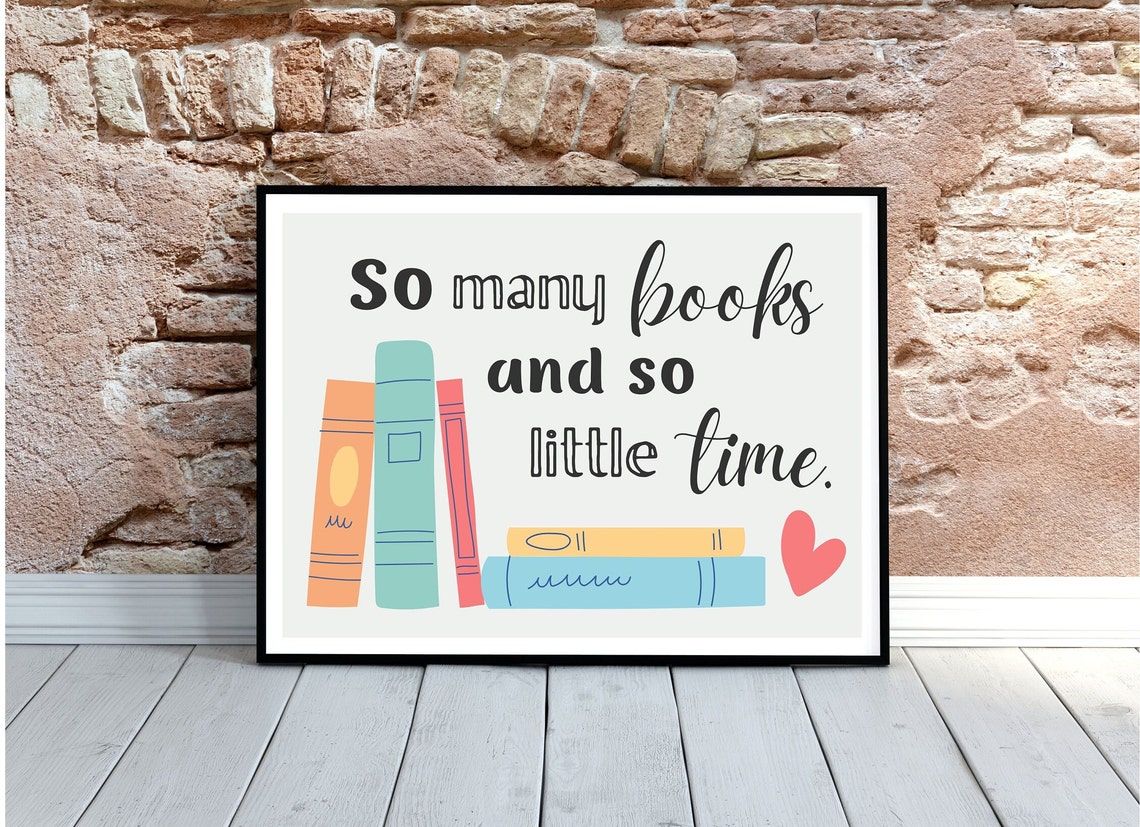 So Many Books So Little Time Reading Quote Book Stack Poster - Image 5