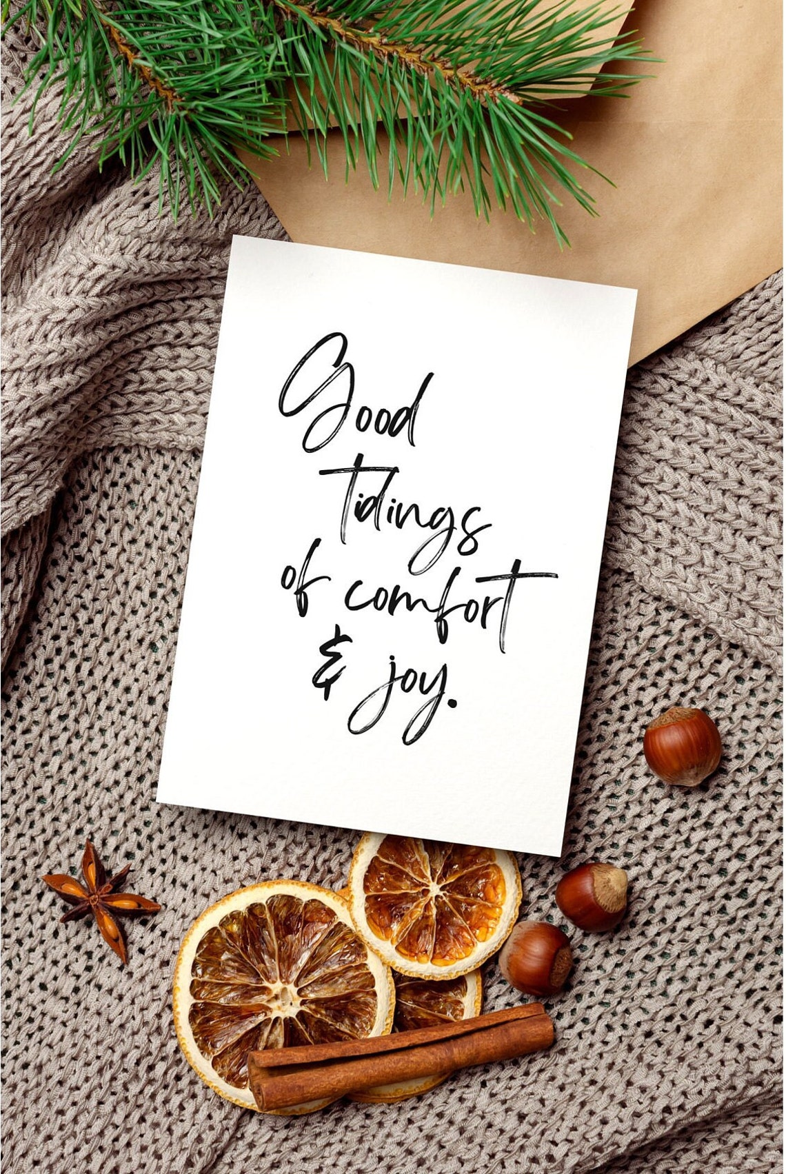 Good Tidings of Comfort and Joy Script Holiday Wall Decor Poster - Image 4