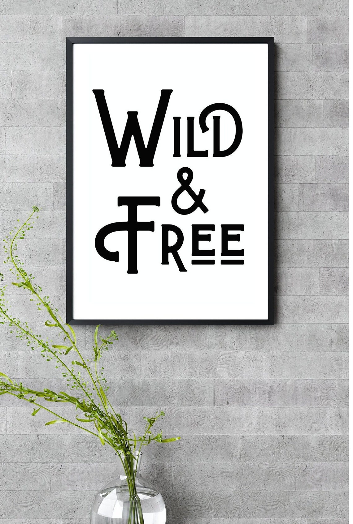 Wild and Free Rustic Western Vintage Serif Typography Quote Poster - Image 4