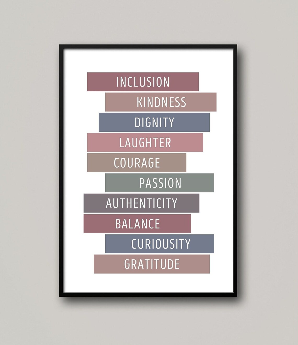 Classroom Values Book Stack Poster, Boho Aesthetic