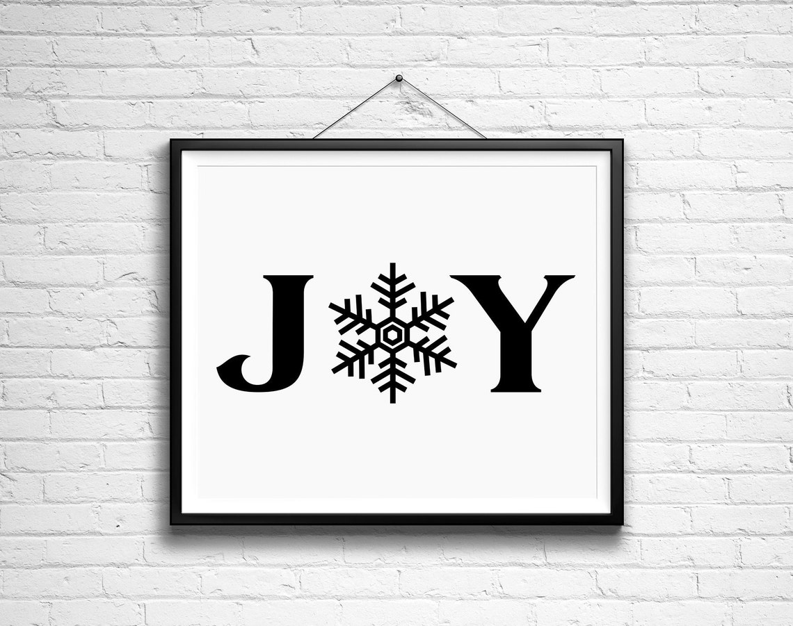 Joy Snowflake Typography Modern Holiday Decor Wall Decor Poster - Image 5
