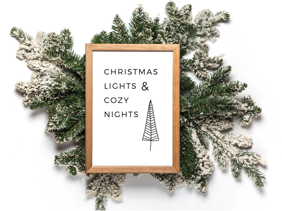 Christmas Lights and Cozy Nights Pine Tree Script Wall Decor Poster - Image 5