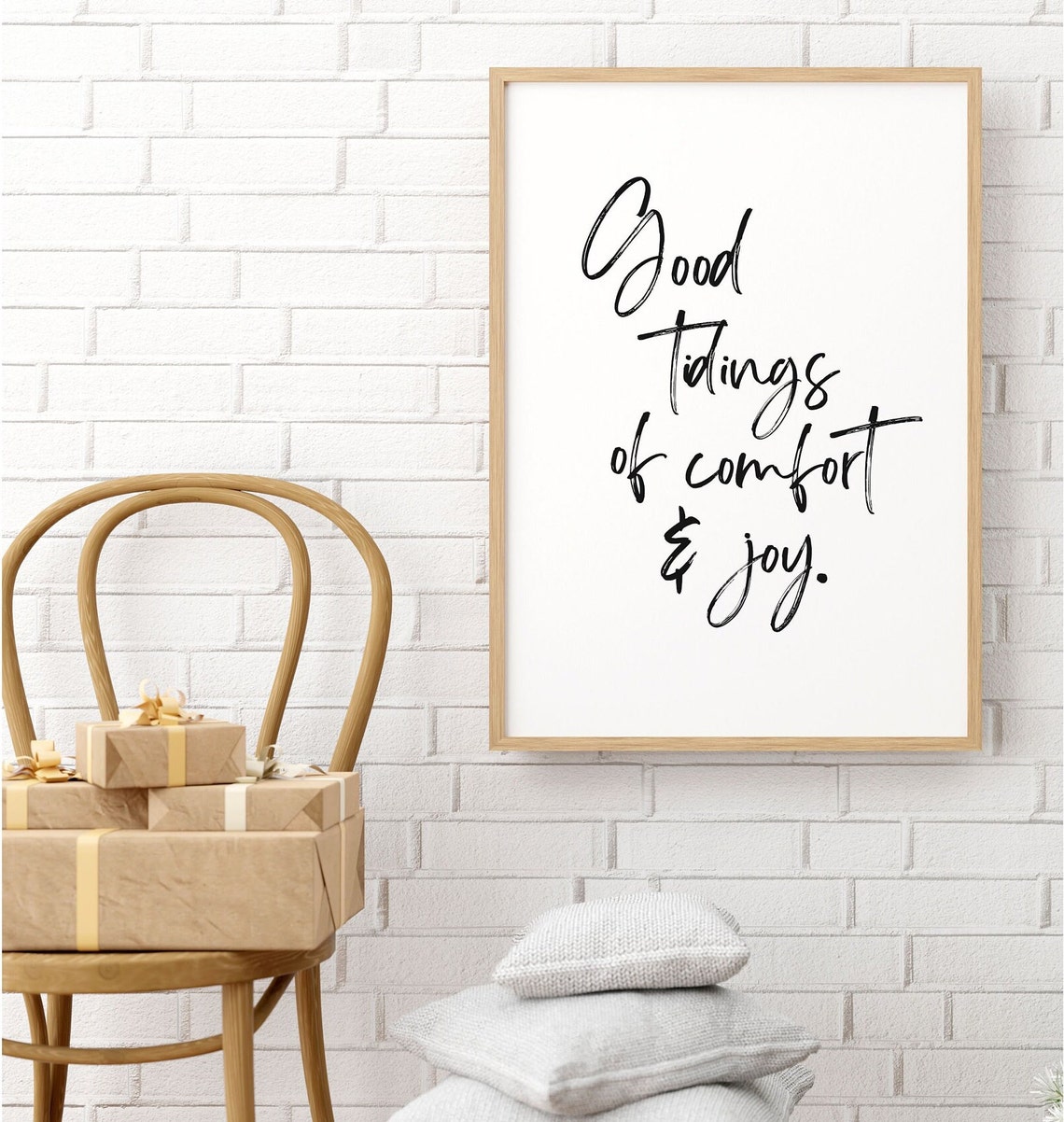 Good Tidings of Comfort and Joy Script Holiday Wall Decor Poster - Image 3