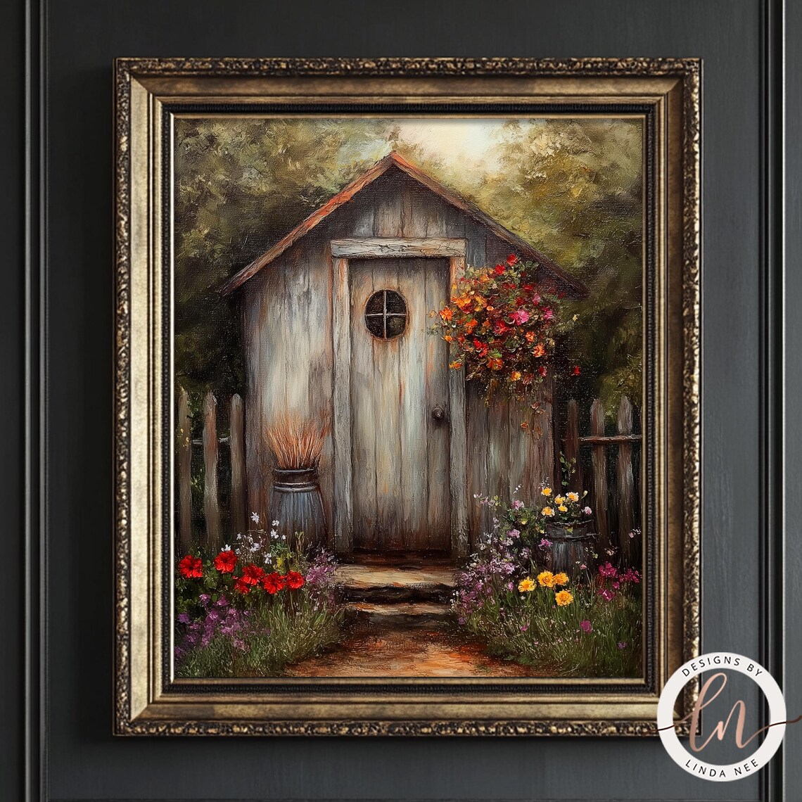 Rustic Garden Shed Painting, Farmhouse Cottagecore Art Print - Image 4