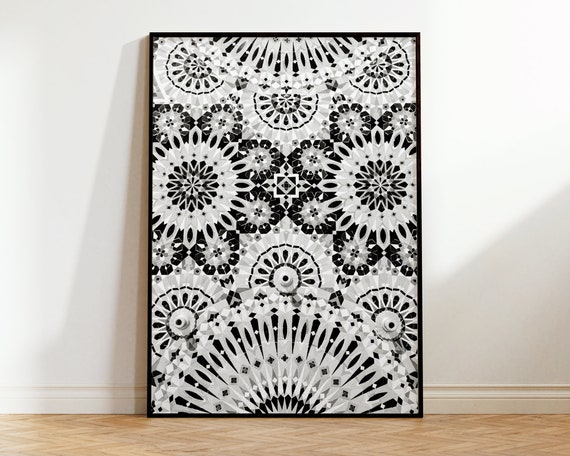 Black And White Pattern Print Prints Modern Wall Art Nordic Abstract Minimalist Scandi Boho