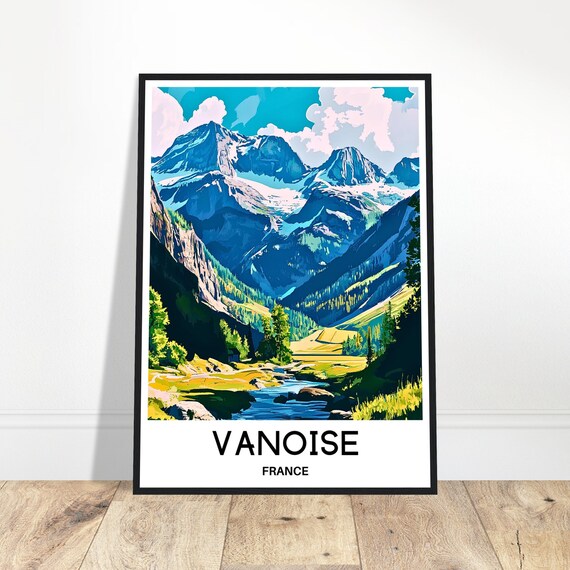 Vanoise Travel Print Poster French Art France Lover Gift Wall Hanging Home Office Desk Room Decor Illustration