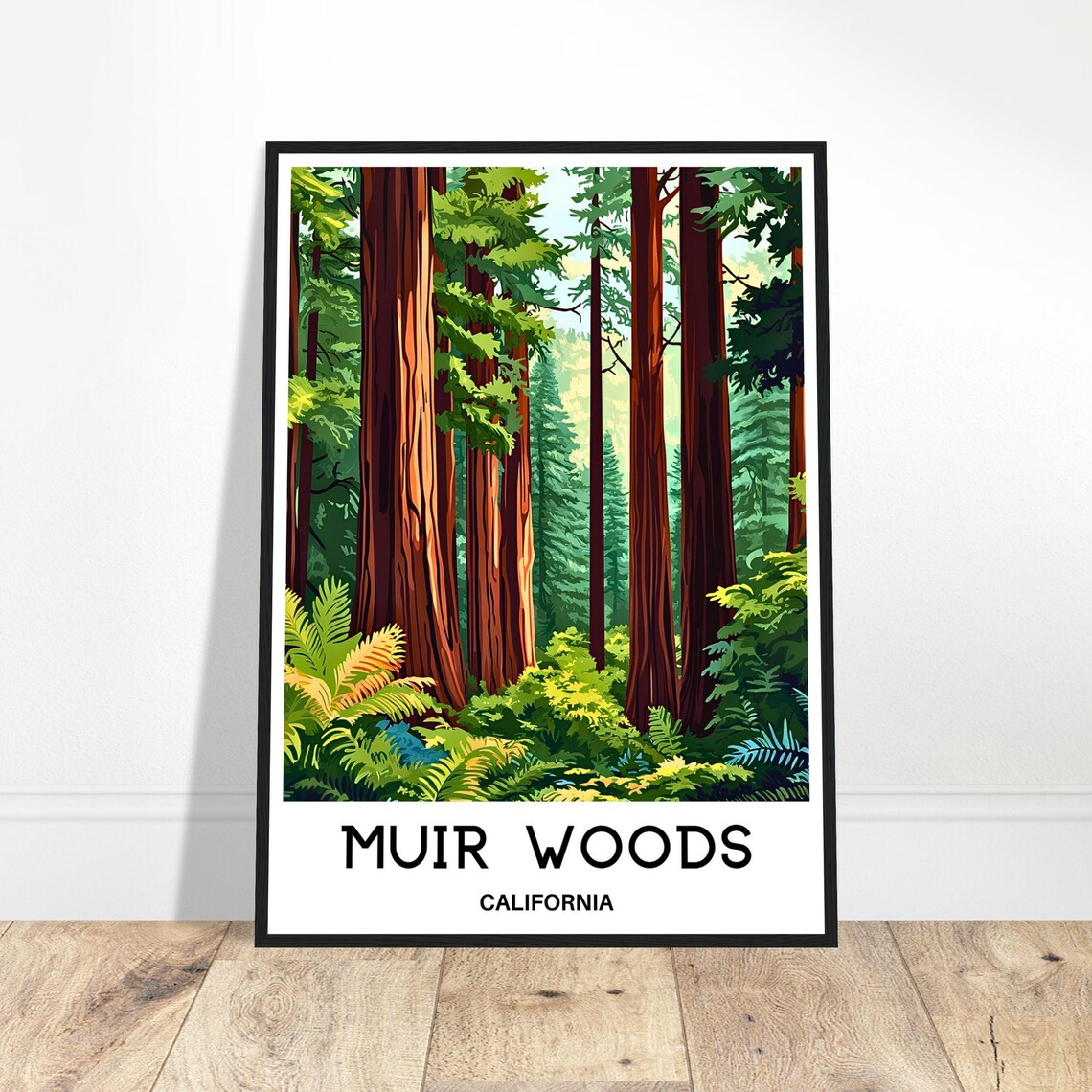 Muir Woods California Towering Redwoods Forest Travel Poster