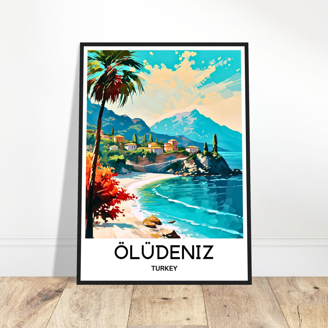 Oludeniz Travel Poster, Turkish Art Print