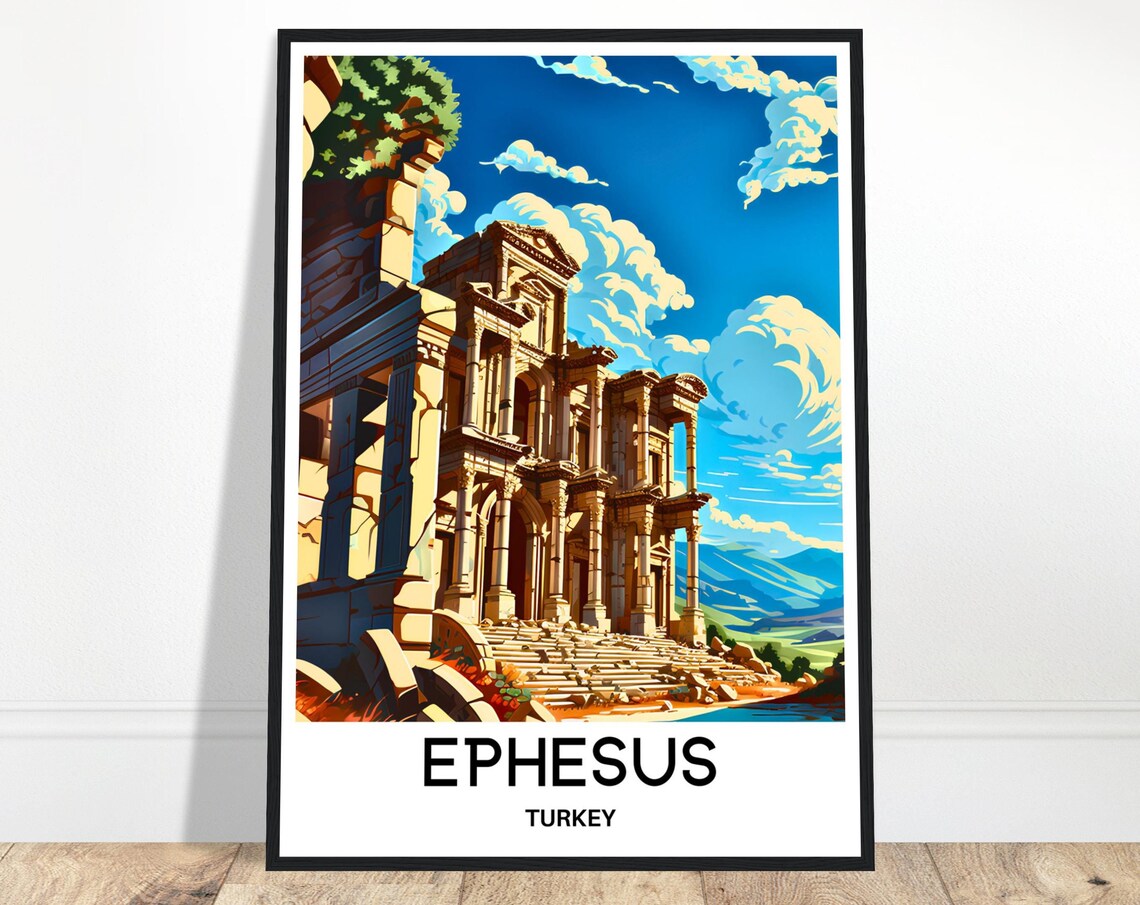Ephesus Turkey Ancient Library of Celsus Ruins Landmark Poster
