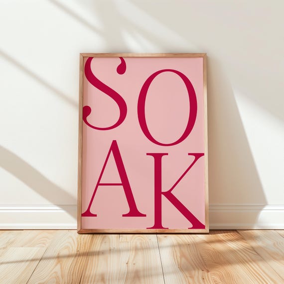 Pink Bathroom Wall Print Art Decor Dorm Girly Funny