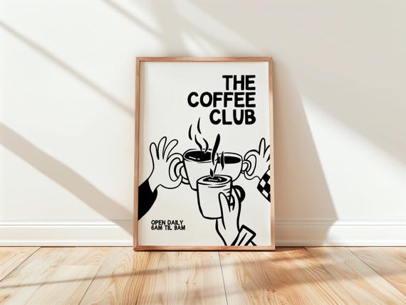 Coffee Kitchen Wall Print Art Girl Decor Preppy Food Trendy Girly Prints