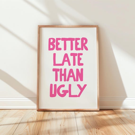 Pink Bathroom Wall Print Art Decor Dorm Girly Funny