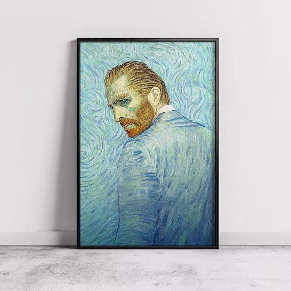 Loving Vincent Van Gogh Self Portrait Blue Swirl Oil Painting Poster