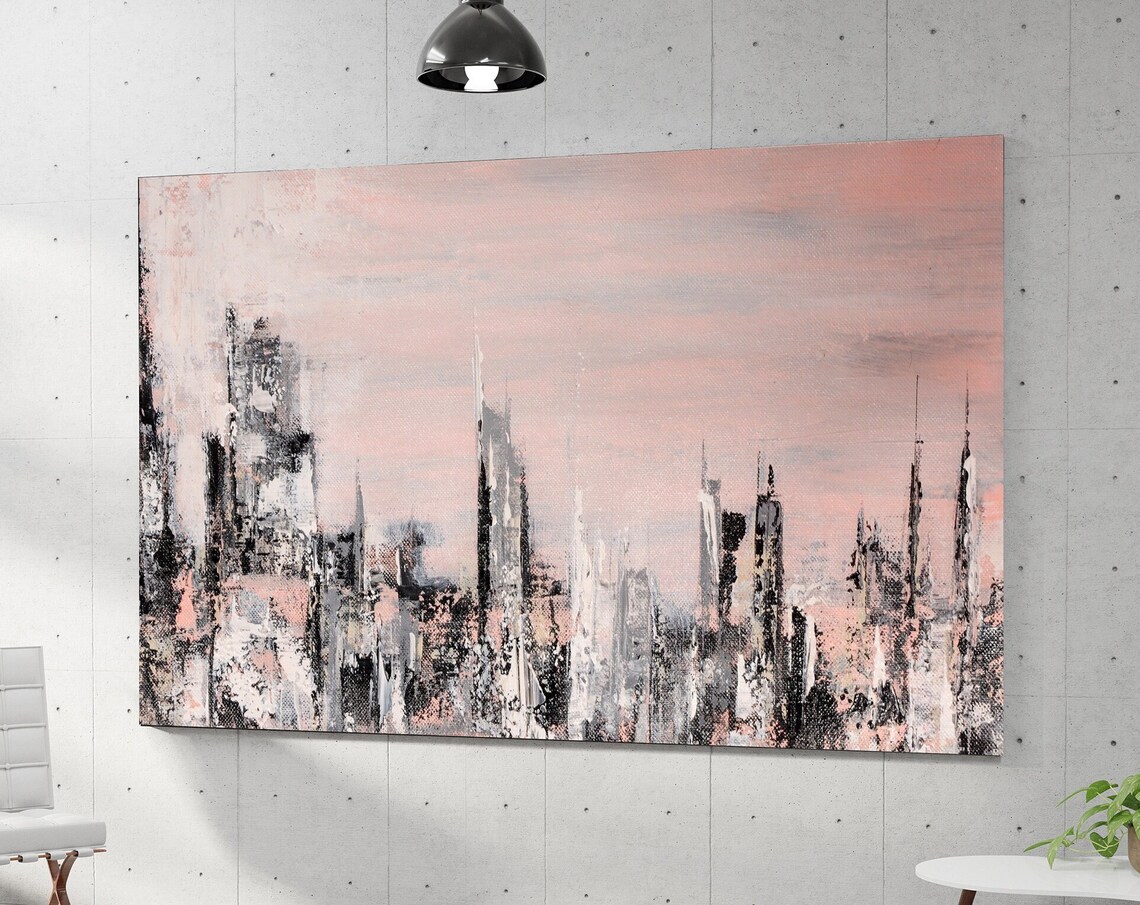 Abstract City Oil-Painting Style Wall Art Print