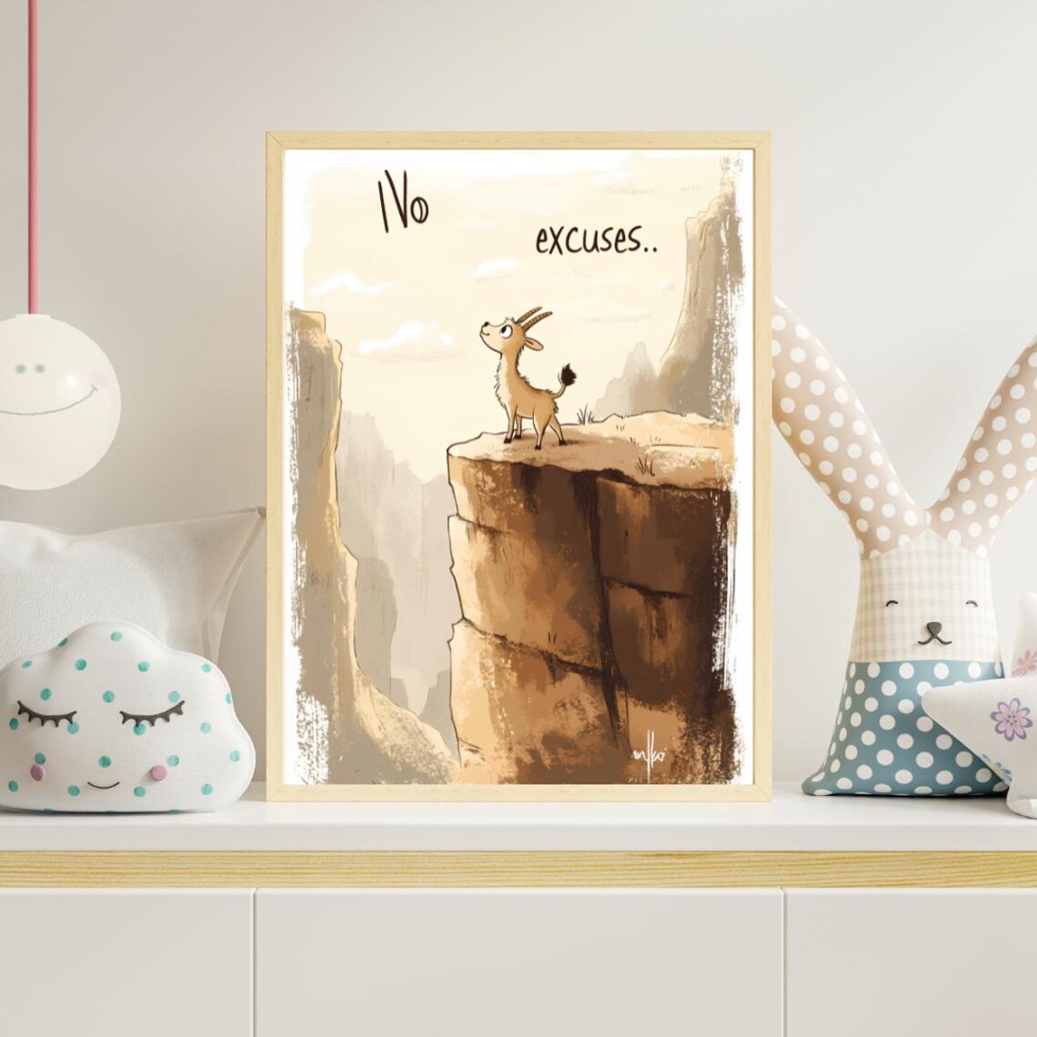 Goat Motivational Art, No Excuses Tough Love Quote - Image 2