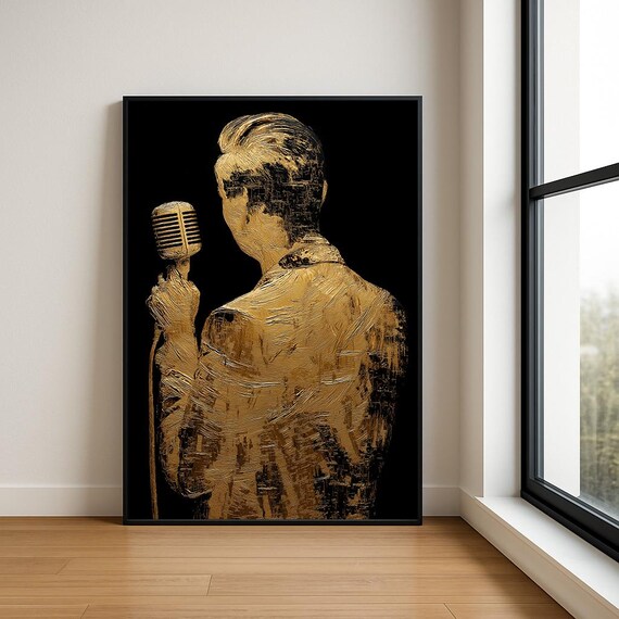 Music Lover Wall Art Print Textured Musician Abstract Oil Painting