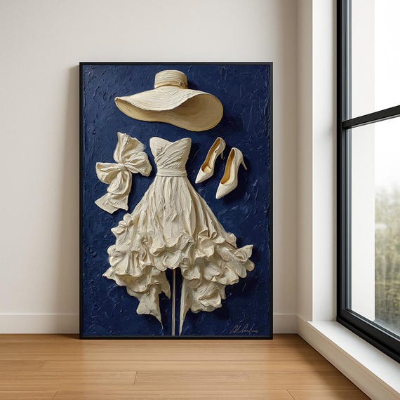 Elegant Lady In Dress Oil Painting Fashion Statement Art Print