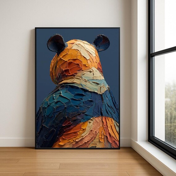 Colorful Panda Bear Art Print Modern Animal Wall Decor