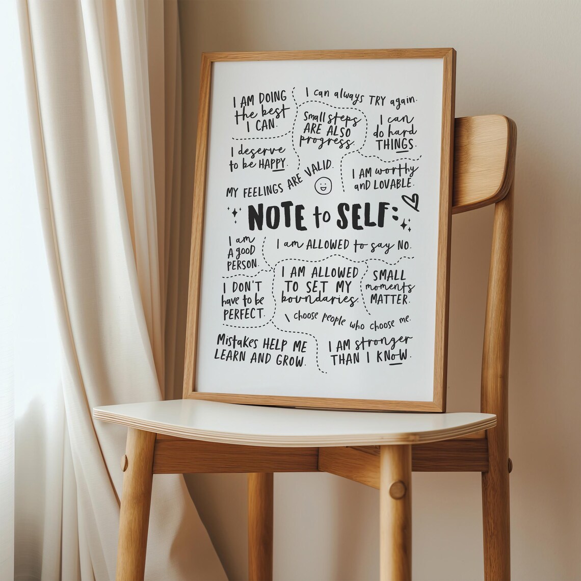 Note To Self Poster, Positive Affirmation Print - Image 2