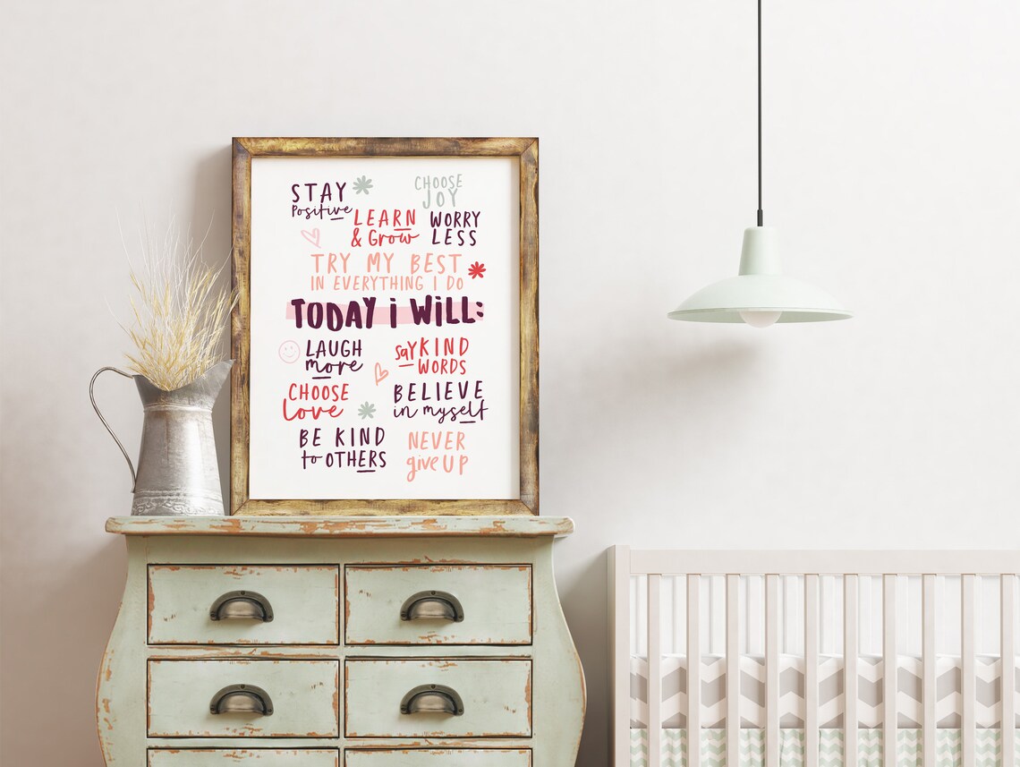 Affirmations For Kids Today I Will Poster Print - Image 3