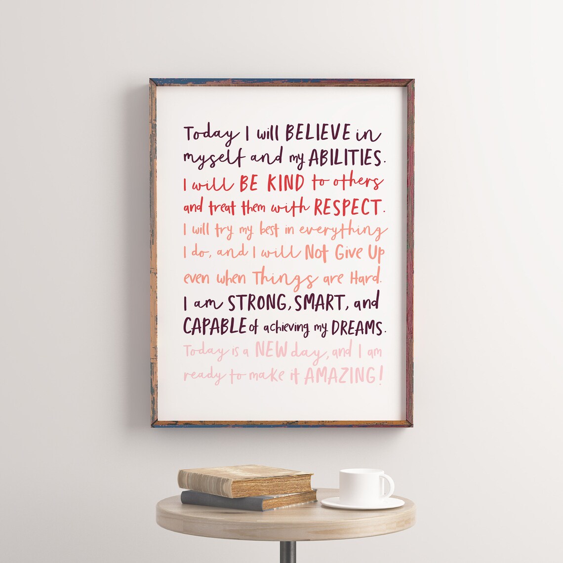Affirmation Poster Print, Trendy Aesthetic Pink - Image 2