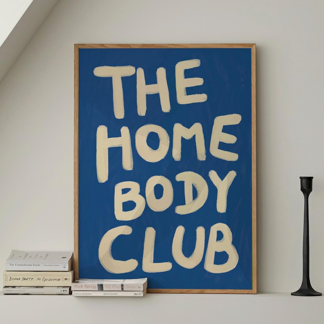 The Home Body Club Navy Blue Hand Painted Typography Art Poster