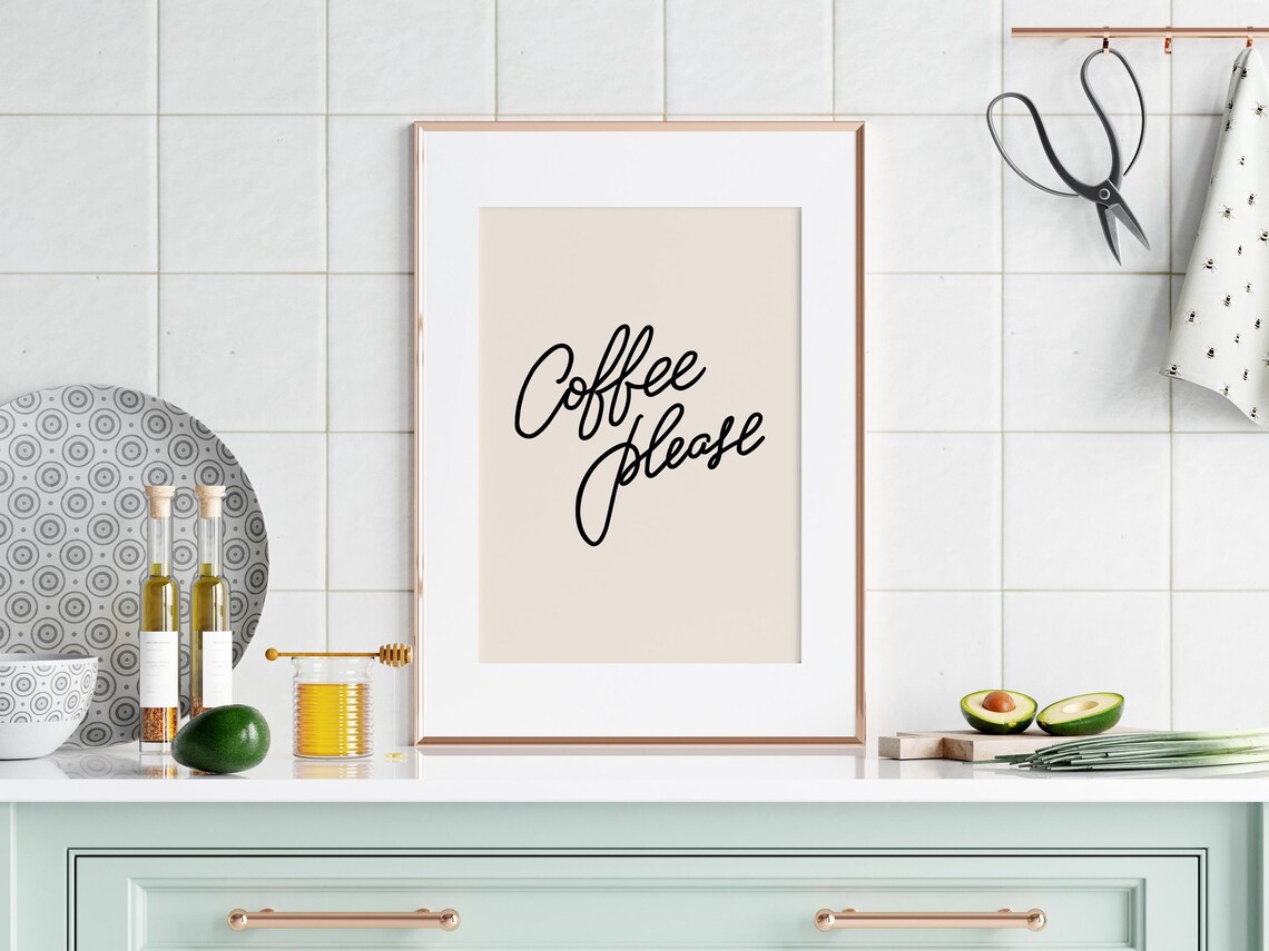 Coffee Minimalist Art Print, Kitchen Coffee Bar - Image 2