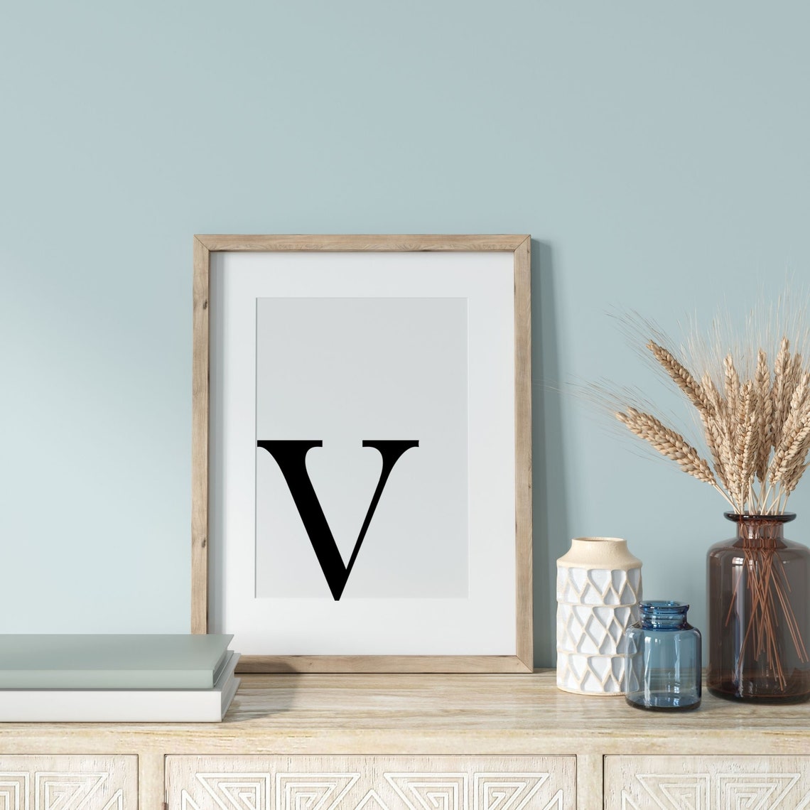 Letter V, Minimalist Monogram Art Print - Image 4
