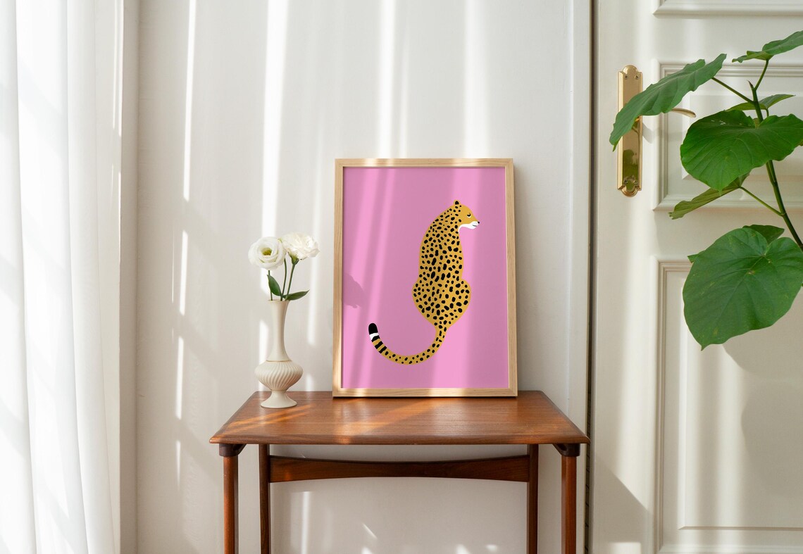 Cheetah Print Pink Leopard Print Jungle Poster - Image 3