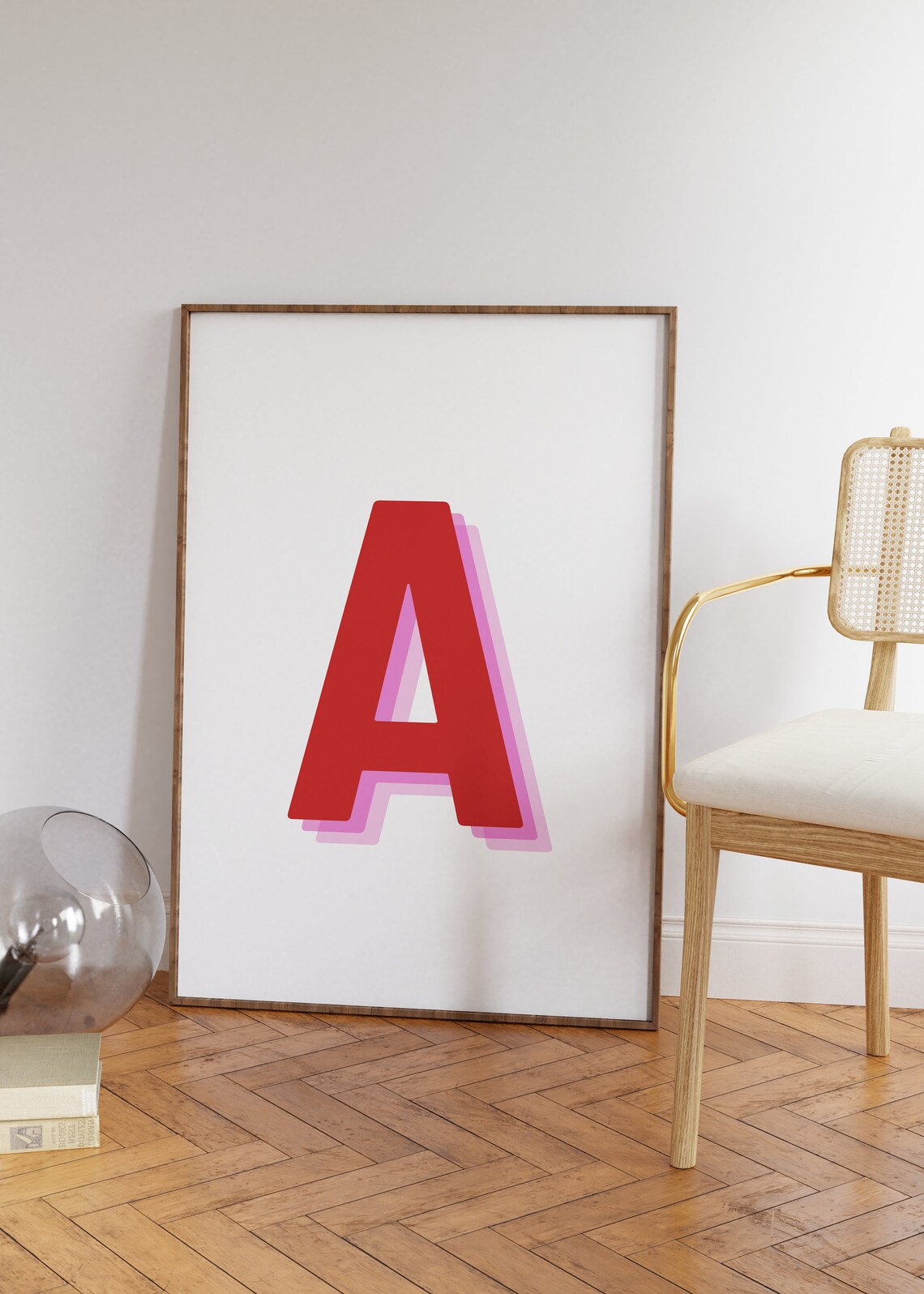 Retro 3D Letter A Monogram, Baby Letter Art - Image 5