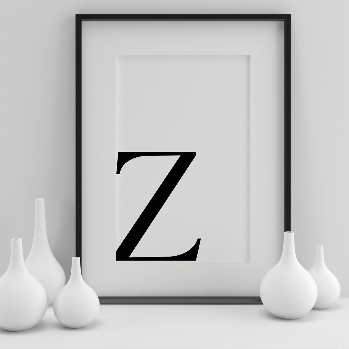 Minimalist Letter Z, Monogram Alphabet Art Print - Image 3