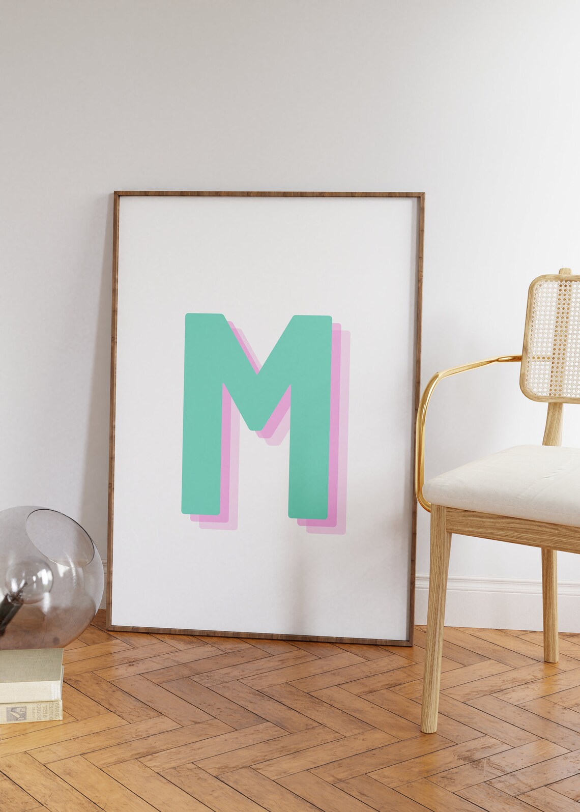 Retro 3D Letter M Monogram, Baby Letter Art - Image 4