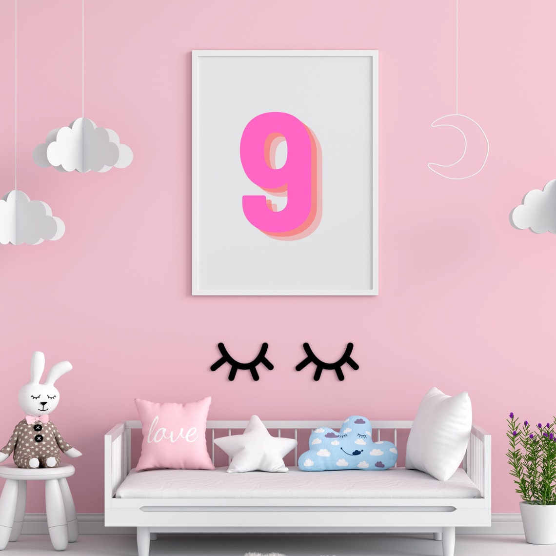 Retro 3D Number 9, Monogram Number Nine - Image 3