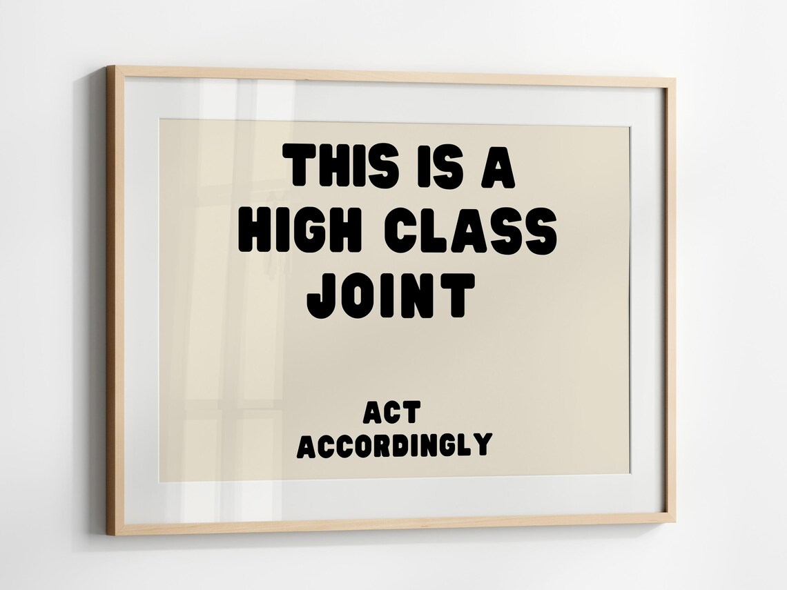 High Class Joint Art Print, Preppy Apartment Decor