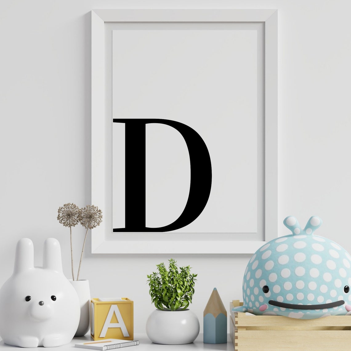 Letter D Minimalist Letter Art Print - Image 2