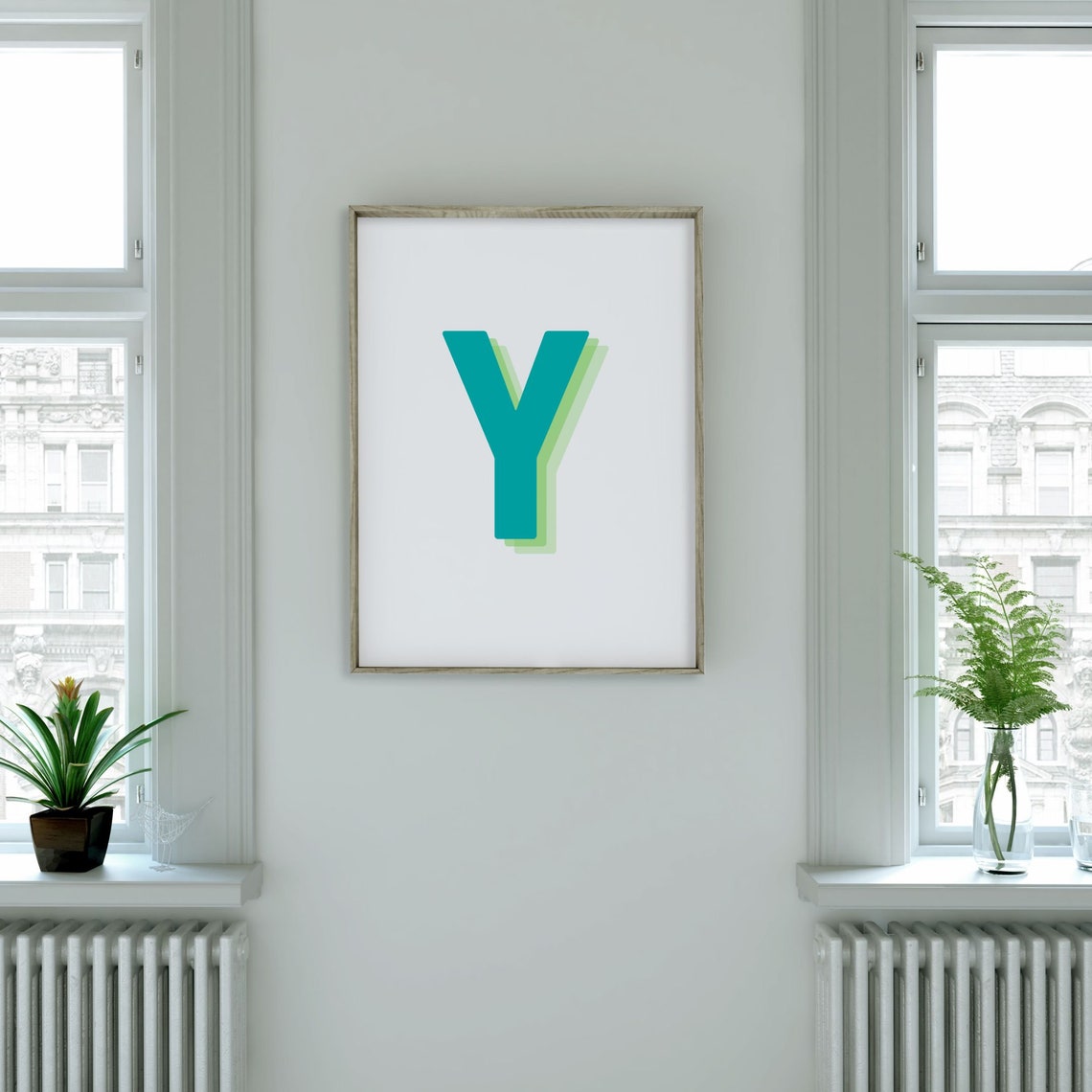 Letter Y Monogram Art Print, Retro 3D Alphabet - Image 3