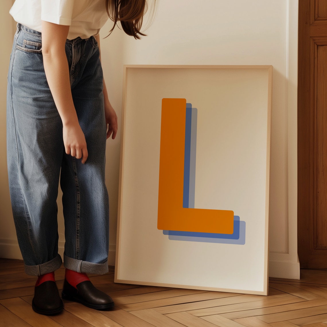 Retro 3D Letter L Monogram Art Print, Nursery Decor - Image 5