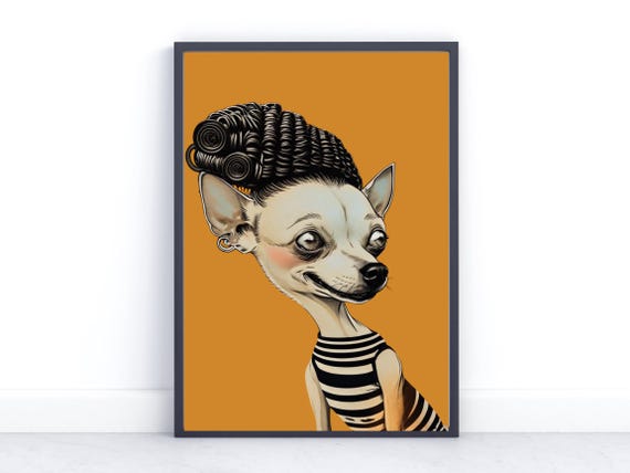 Abstract Chihuahua Art Print Modern Dog Illustration