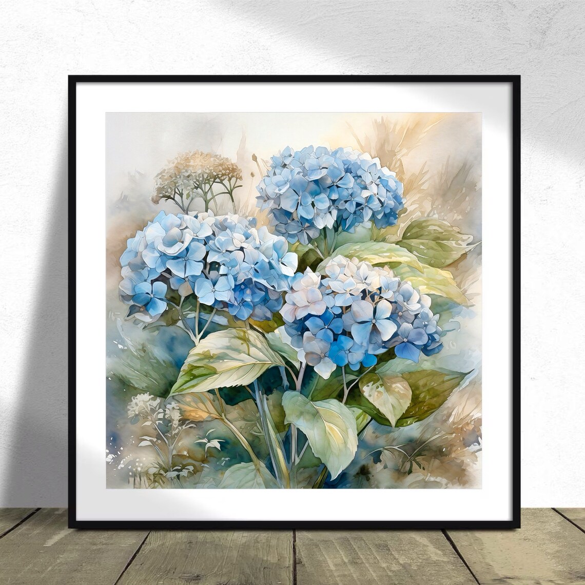 Hydrangea Watercolor Art Print, Botanical Floral Decor - Image 2